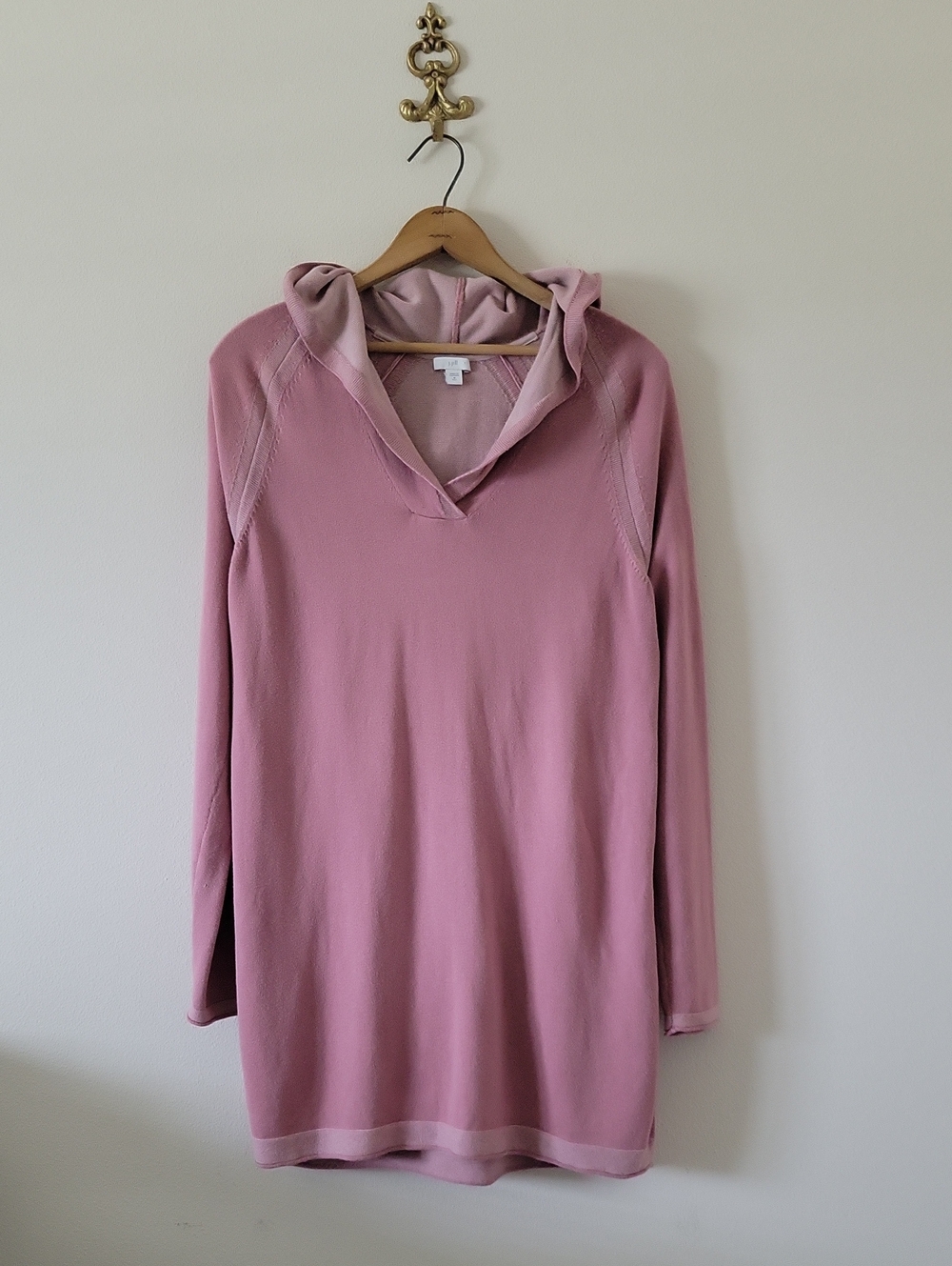 J‎ Jill Dusty Rose Hooded Sweatshirt Tunic Size Medium Tall